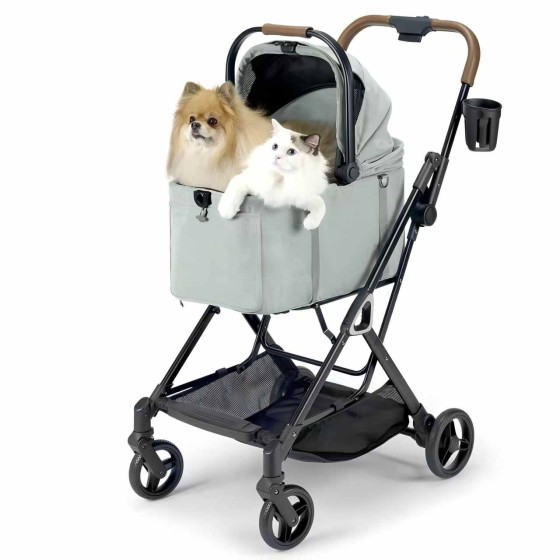 Ultra-Light Pet Stroller, One-Click Fold Separated Cart for Small Dog Cat