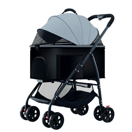 Detachable Foldable Pet Stroller, Lightweight Trolley for Dogs & Cats