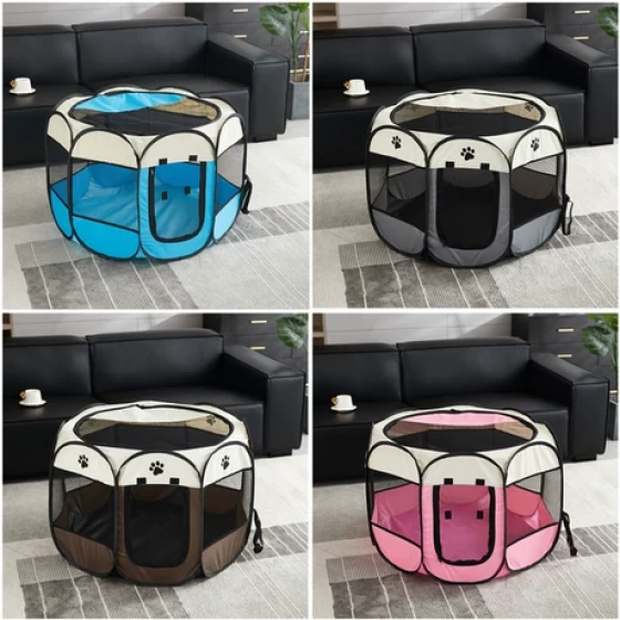 Pet octagonal cage, foldable and waterproof