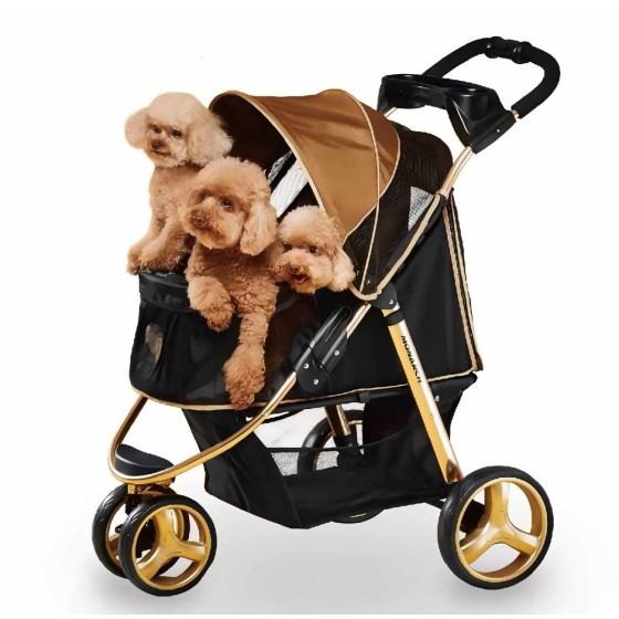 Shockproof Foldable Multi-Pet Stroller for Medium Dogs